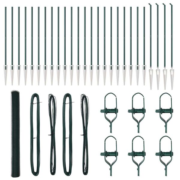 vidaXL Stĺp na plot. Zelen&aacute; 50 x 1,6 m (13 mm sieť) Ocel a PVC