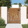 vidaXL Z&aacute;hradn&aacute; br&aacute;na 100x150 cm, oceľ Corten, dizajn s tr&aacute;vou