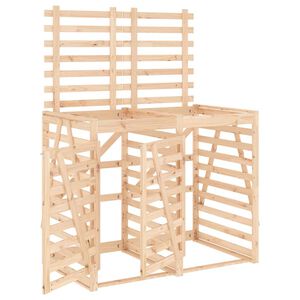 vidaXL Úložný box na dva odpadkové koše masívna borovica