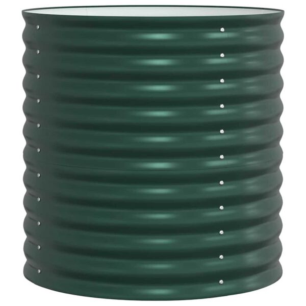 vidaXL Vyvýšený záhradný záhon Zelená 80 x 80 x 81 cm Oceľ