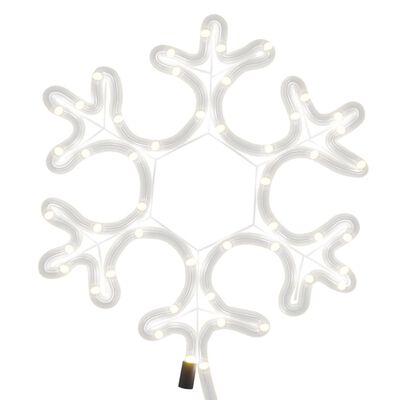 vidaXL Silueta vianočnej vločky, 48 LED, teplá biela 27x27 cm