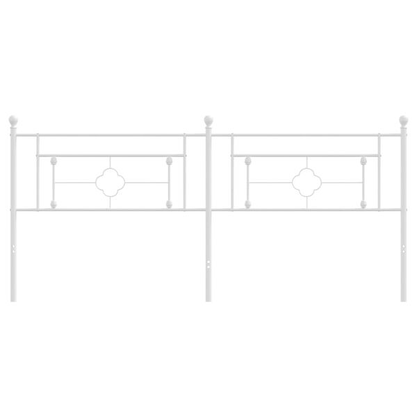 vidaXL Kovové čelo postele biele 193 cm