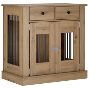vidaXL N&aacute;bytok pre psa Dub artisan 80 x 47,5 x 80 cm Kompozitn&eacute; drevo