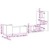 vidaXL Zostava TV skriniek N&aacute;stenn&yacute; 3 pcs Dymov&aacute; dub Kompozitn&eacute; drevo