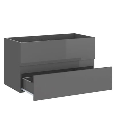 vidaXL 2-dielna súprava kúpeľňového nábytku lesklá sivá drevotrieska