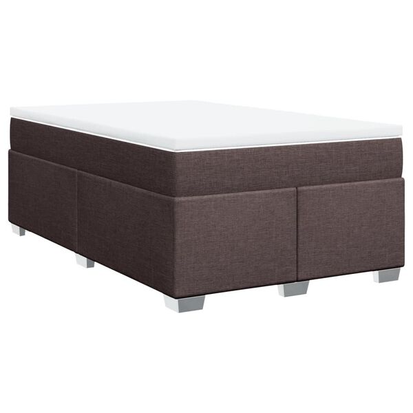 vidaXL Boxspring posteľ s matracom tmavohned&aacute; 120x200 cm l&aacute;tka