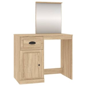 vidaXL Toaletn&yacute; stol&iacute;k so zrkadlom dub sonoma 90x50x132,5 cm drevo