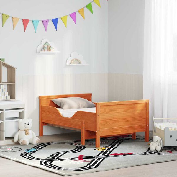 vidaXL R&aacute;m postele Hned&aacute; 80 x 200 cm Mas&iacute;vne borovicov&eacute; drevo