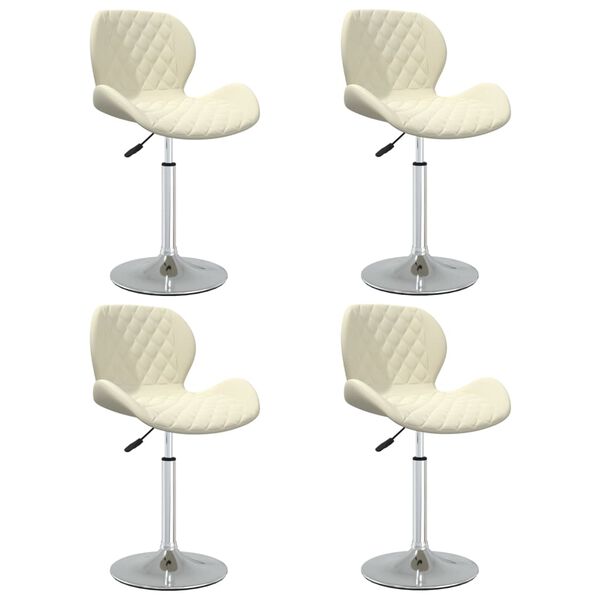 vidaXL Otočn&eacute; jed&aacute;lensk&eacute; stoličky 4 ks kr&eacute;mov&eacute; zamatov&eacute;