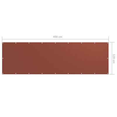 vidaXL Balkónová markíza, tehlová farba 120x400 cm, oxfordská látka