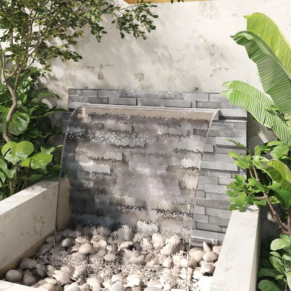 vidaXL Obdĺžniková bazénová fontána/vodopád nehrdzavejúca oceľ 110 cm