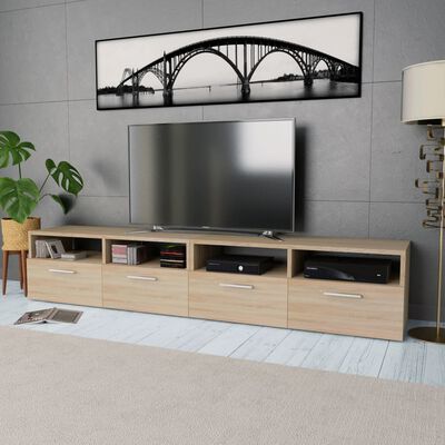 vidaXL TV stolíky, 2 ks, drevotrieska, 95x35x36 cm, dubová farba