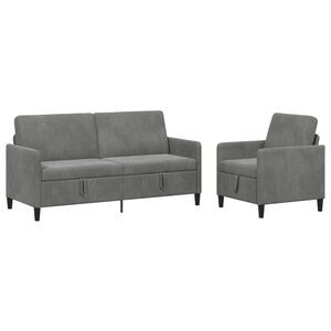 vidaXL S&uacute;prava pohovky s &uacute;ložn&yacute;m priestorom 2 ks Tmavosiv&aacute; Polyester