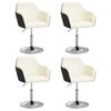 vidaXL Otočn&eacute; jed&aacute;lensk&eacute; stoličky 4 ks biele a čierne umel&aacute; koža
