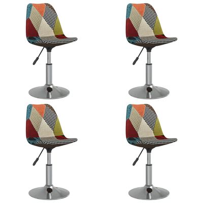 vidaXL Otočné jedálenské stoličky 4 ks patchwork látkové