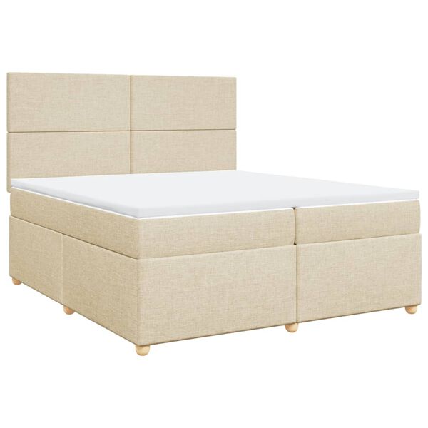 vidaXL Boxspring posteľ s matracom kr&eacute;mov&aacute; 200x200 cm l&aacute;tka