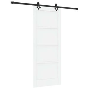 vidaXL Posuvn&eacute; dvere Biela a čierna 83 x 202 cm Borovicov&yacute; mas&iacute;v