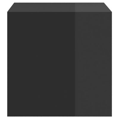 vidaXL Nástenná skrinka, lesklá čierna 37x37x37 cm, kompozitné drevo