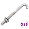 vidaXL H&aacute;kov&yacute; &scaron;r&oacute;b s maticou a podložkou M8x120 mm 25 s&aacute;d