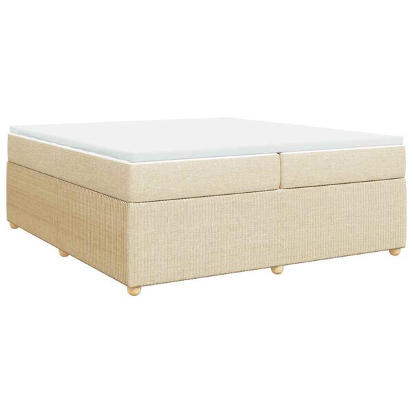 vidaXL Boxspring posteľ s matracom kr&eacute;mov&aacute; 200x200 cm l&aacute;tka
