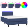 vidaXL Posteľ boxsping s matracom a LED modr&aacute; 120x200 cm l&aacute;tka