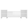 vidaXL TV skrinka lesklá biela 160x35x55 cm spracované drevo