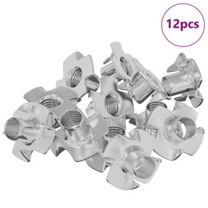 vidaXL Pr&uacute;dov&aacute; T-matica 12 pcs Strieborn&aacute; M6 mm Oceľ