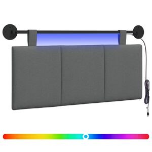 vidaXL Z&aacute;vesn&eacute; čelo postele S LED svetlom Tmavosiv&aacute; L&aacute;tka