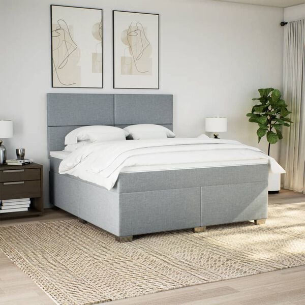 vidaXL Boxspring posteľ s matracom bledosiv&aacute; 180x200 cm l&aacute;tka