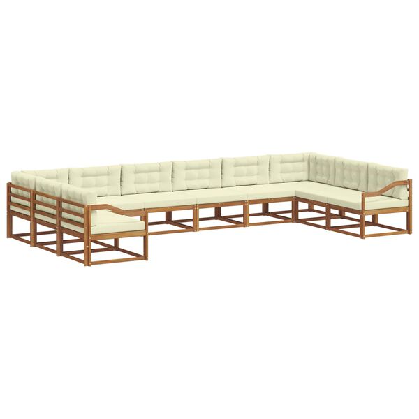 vidaXL Z&aacute;hradn&aacute; s&uacute;prava gaučov s vank&uacute;&scaron;om 10 pcs Pr&iacute;rodn&aacute; a kr&eacute;mov&aacute;