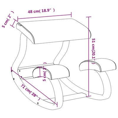 vidaXL Stolička na kľačanie hnedá 48x71x51 cm brezová preglejka