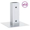 vidaXL Podnože stĺpikov &scaron;tvorcov&eacute; 12 ks Strieborn&aacute; 51x51 mm