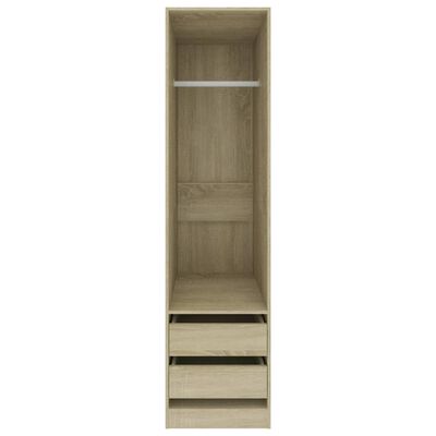 vidaXL Šatník so zásuvkami, dub sonoma 50x50x200 cm, kompozitné drevo