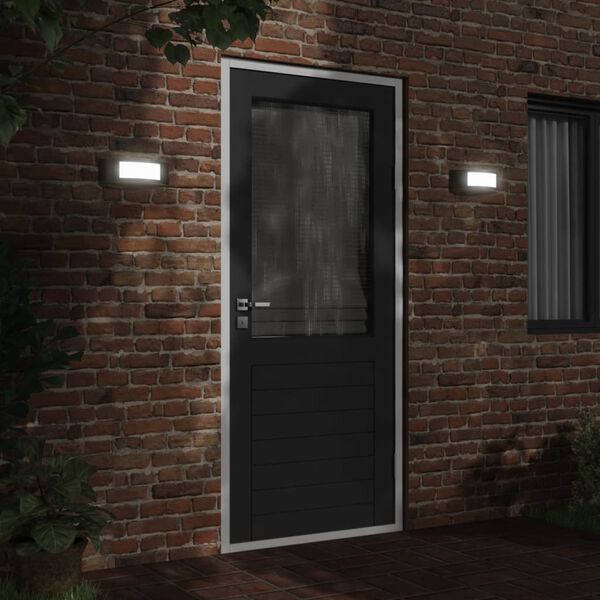 vidaXL Vonkaj&scaron;ie n&aacute;stenn&eacute; svetl&aacute; 2 ks čierne nehrdzavej&uacute;ca oceľ