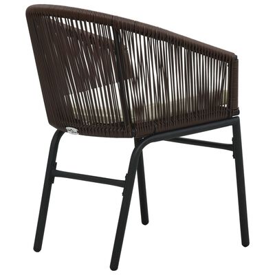 vidaXL Záhradné stoličky 2 ks, hnedé, PE ratan