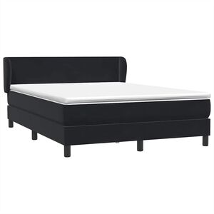vidaXL Posteľn&yacute; r&aacute;m boxspring s matracom čierny 160x210 cm zamat