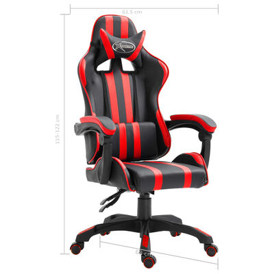 vidaXL Herná stolička, červená, umelá koža
