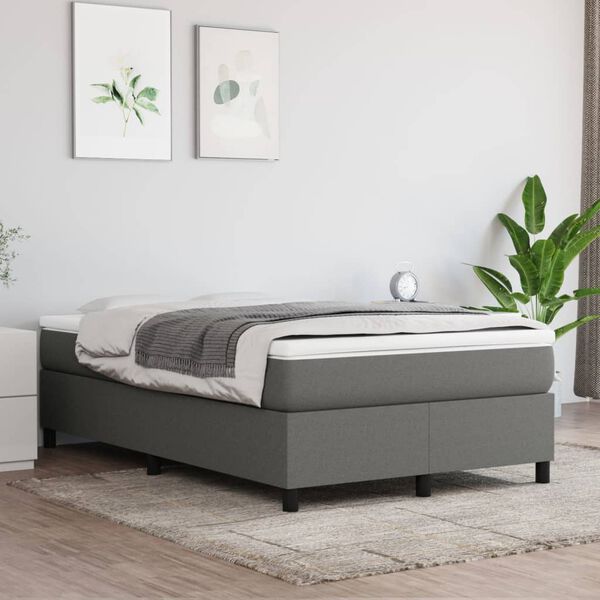 vidaXL Boxspring posteľ s matracom tmavosiv&yacute; 120x200 cm l&aacute;tka