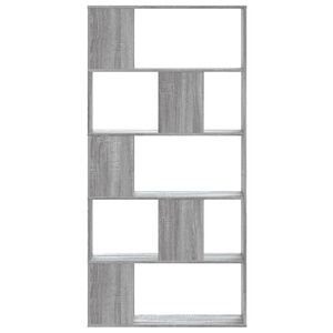 vidaXL Knižnica 5 pol&iacute;c siv&aacute; sonoma 80,5x23,5x162,5cm kompozitn&eacute; drevo