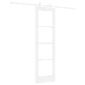 vidaXL Posuvn&eacute; dvere 61 x 198,5 cm Mas&iacute;vne borovicov&eacute; drevo a sklo
