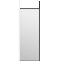 vidaXL Zrkadlo na dvere čierne 30x80 cm sklo a hliník