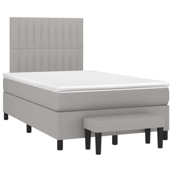 vidaXL Boxspring posteľ s matracom bledosiv&aacute; 120x200 cm l&aacute;tka