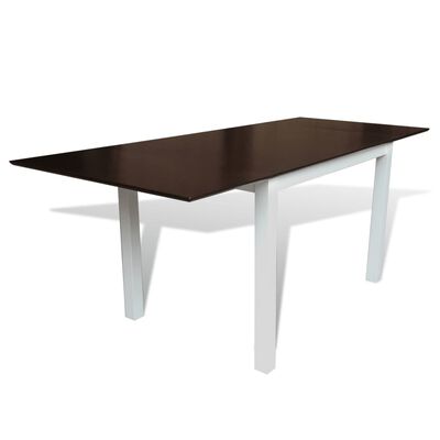 vidaXL Rozťahovací jedálenský stôl kaučukový hnedo-biely 190 cm