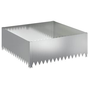 vidaXL Obrubn&iacute;k tr&aacute;vnika 100 x 100 x 35 cm Oceľ Strieborn&aacute;