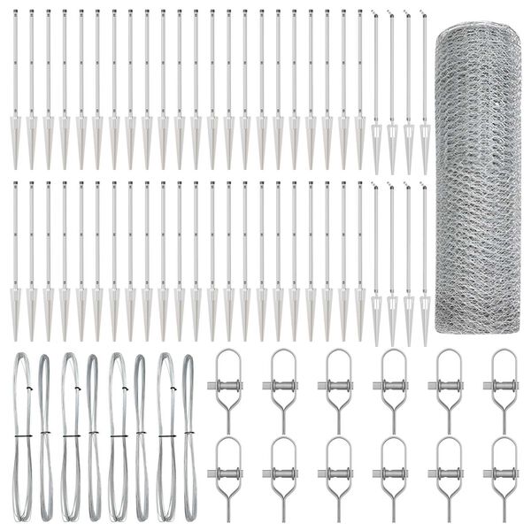 vidaXL Stĺp na plot. Strieborn&aacute; 100 x 1 m (25 mm sieť) Oceľ