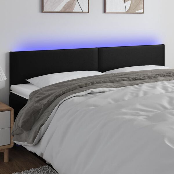 vidaXL Čelo postele s LED čierne 180x5x78/88 cm umelá koža