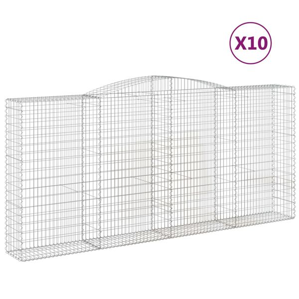 vidaXL Obl&uacute;kov&eacute; gabi&oacute;nov&eacute; ko&scaron;e 20 ks 400x50x180/200cm pozink. železo