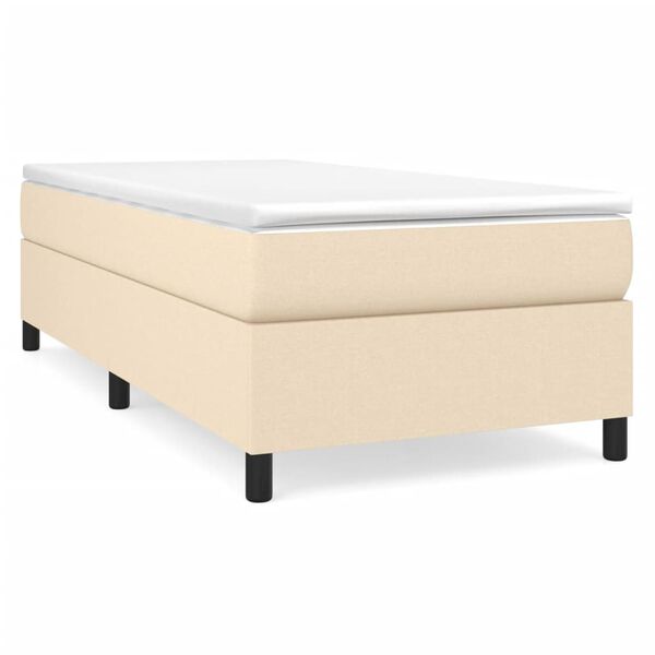 vidaXL Posteľn&yacute; r&aacute;m boxspring s matracom kr&eacute;mov&yacute; 90x190 cm l&aacute;tka