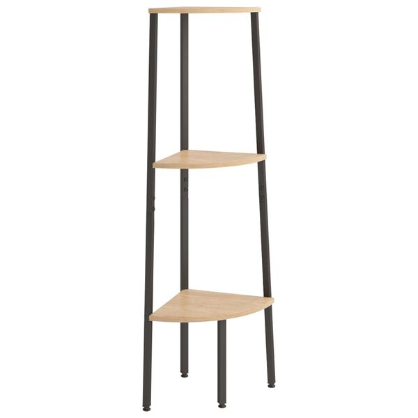 vidaXL 3-poschodov&aacute; rohov&aacute; polica bledohned&aacute; a čierna 45,5x31,5x120 cm