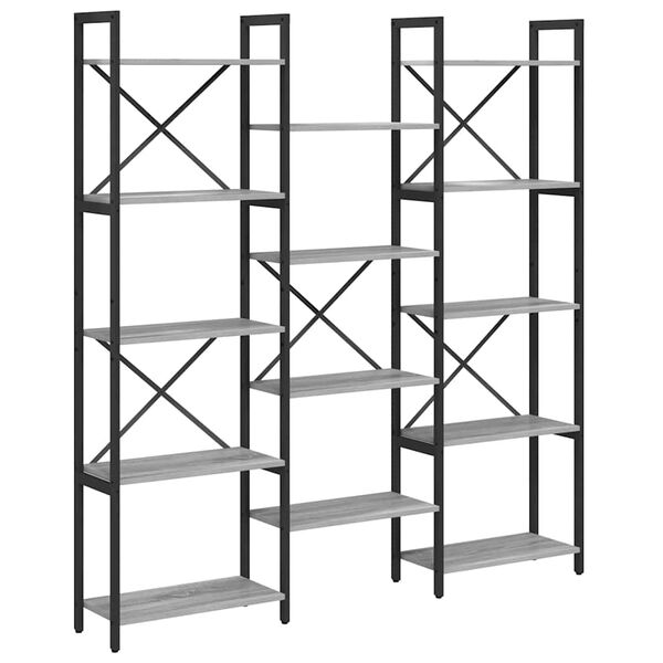 vidaXL Reg&aacute;l na knihy Siv&yacute; dub sonoma 156 x 25 x 167 cm